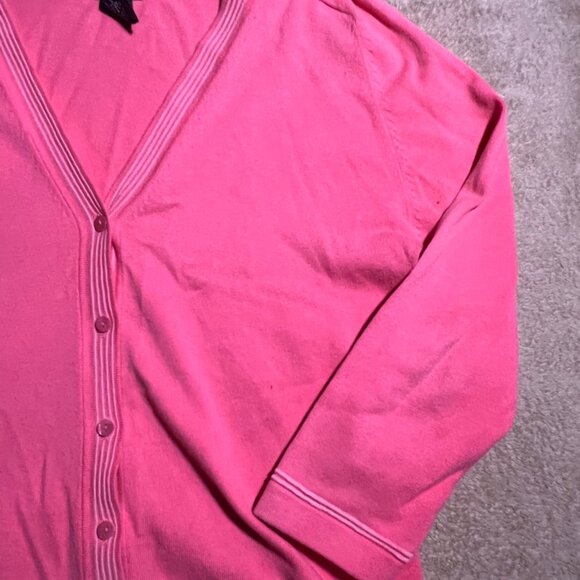 Rafaella Sz Medium Cardigan Top Pink Long Sleeve Button Front Cotton Poly (D) - Picture 3 of 8